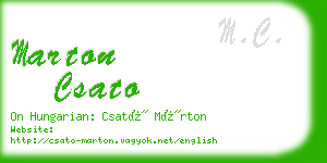 marton csato business card