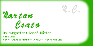 marton csato business card